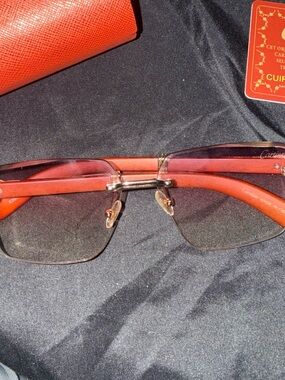 Cartier Red Men’s Sunglasses with Gradient Lenses
